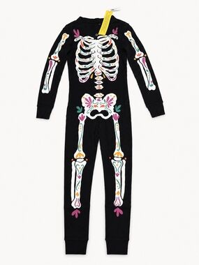 NWT Old Navy Rainbow Bones Skeleton Pajamas Kids 10